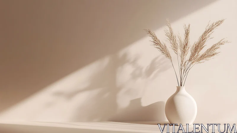 Soft sunlit pampas in a porcelain hush of minimal calm.