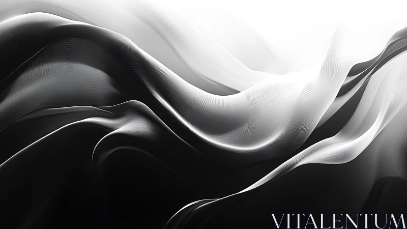 Monochrome fluid waveforms articulate sleek topographic motion