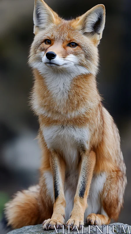 Amber forest fox sitting like a tiny, patient philosopher.