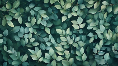 Layered eucalyptus foliage rendered as soft digital botanical field