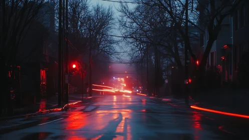 Neon rainlight stitches quiet city shadows into motion