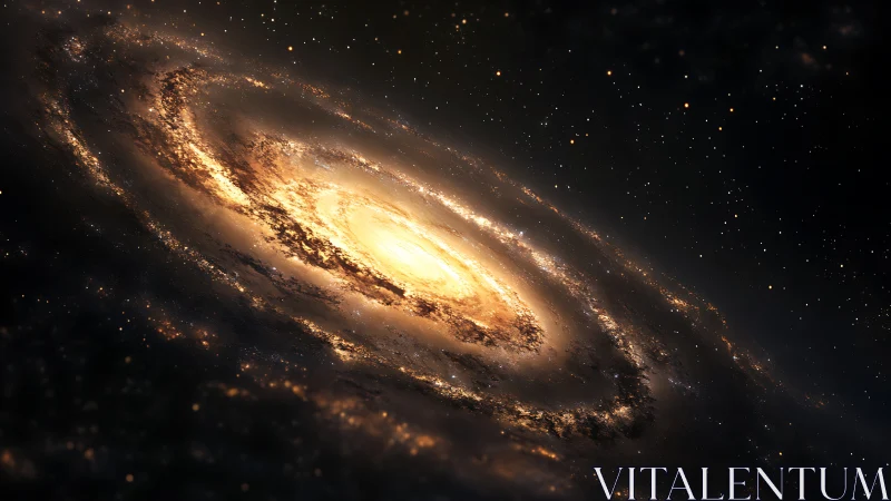 Luminous spiral galaxy glows in deep interstellar darkness