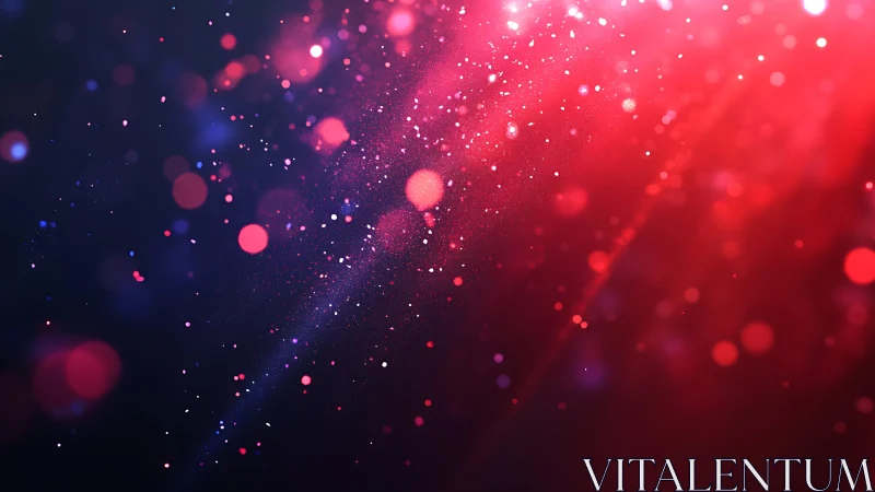 Vibrant abstract bokeh lights on dark background, digital art style.