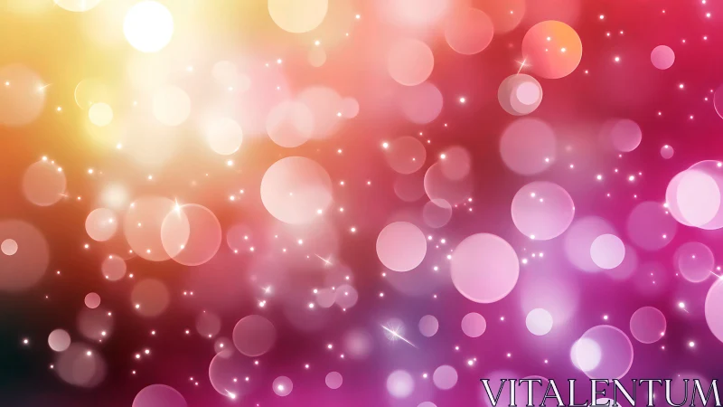 Glowing pastel bokeh lights in a dreamy sunset haze.