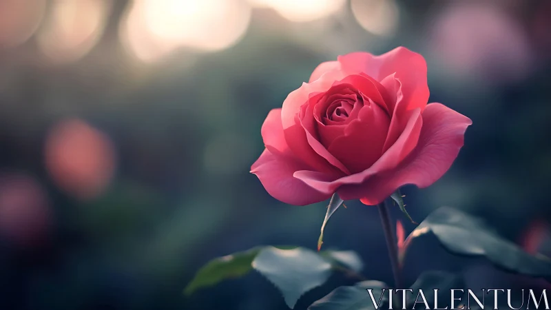 Crimson Rose in Diffused Botanical Light.