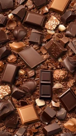 Heterogeneous chocolate matrix with high-gloss surface topology.