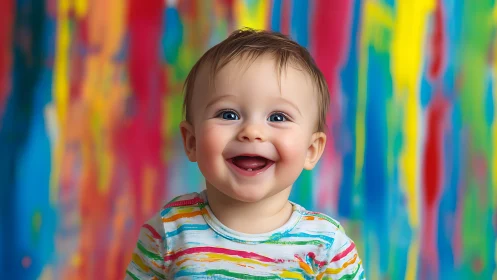 Toddler portrait with chromatic background.