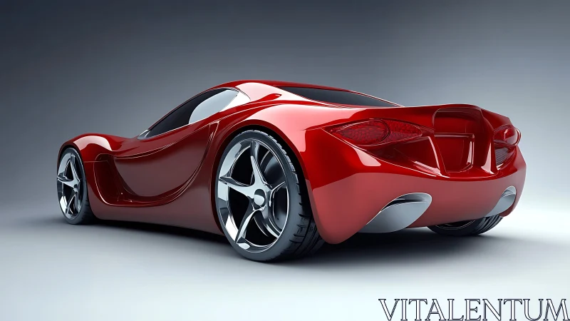 Crimson speed sculpture curves into futuristic streetdreams.