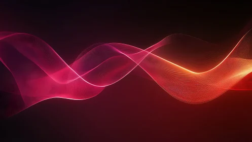 Glowing crimson light waves on deep gradient backdrop.