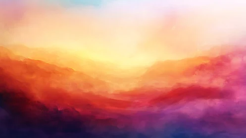 Sunrise drifts over molten cotton-candy hills of color.