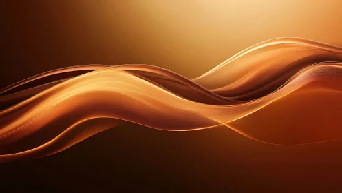 Molten Amber Soundwaves Curl Across a Midnight Horizon.