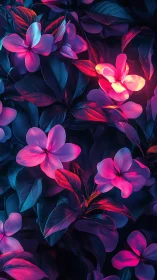 Luminous Neon Orchids with Dynamic Volumetric Lighting