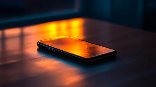 Luminous Device Glowing in Neon Darkness.