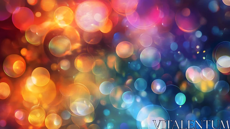 Vibrant abstract bokeh background with colorful glowing circles.