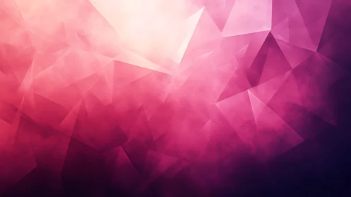 Abstract pink geometric background with polygonal shapes and soft light.