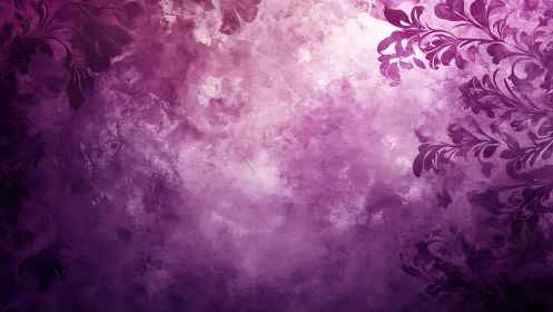 Violet floral grunge background creates dreamy vintage depth