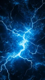Electric discharge pattern forms across dark blue background
