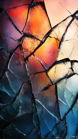 Shattered glass ignites with molten dusk and frozen starlight.