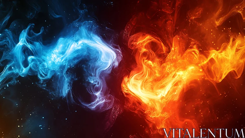 Chromatic Energy Vortex: Blue and Red Plasma Collision Dynamics