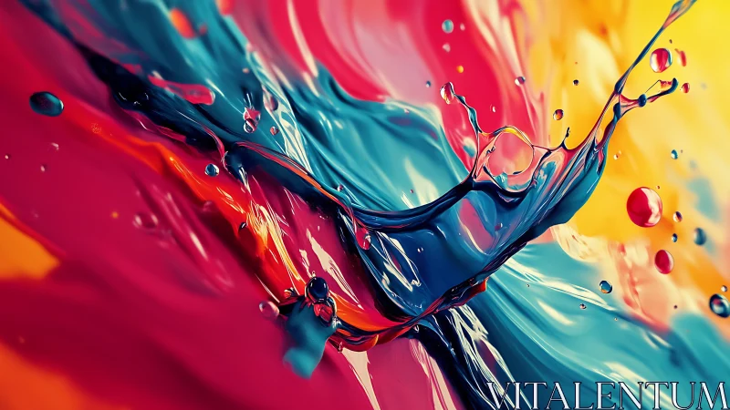 Explosive liquid color splash freezes in mid motion drama