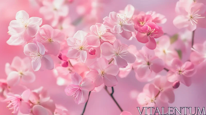 Delicate Pink Petals in Soft-Focus Botanical Arrangement.