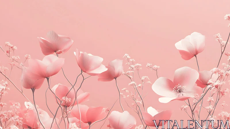 Soft Pink Poppies Dance in Dreamy Garden Light