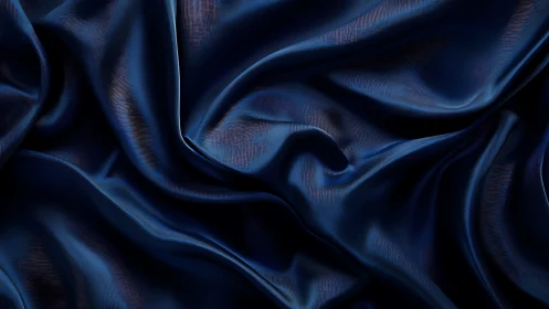 Deep Blue Fabric with Flowing Folds and Texture.