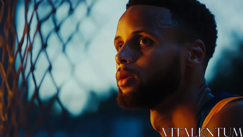 Side-lit basketball portrait captures dramatic dusk rim lighting