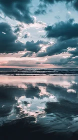 Bidirectional cloudscape reflection over tidally smoothed shoreline.