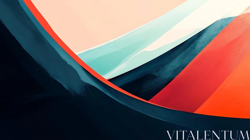 Abstract color waves with bold curves in modern minimal style.