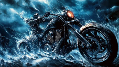 Storm-forged rider tears through a roaring ocean skyway