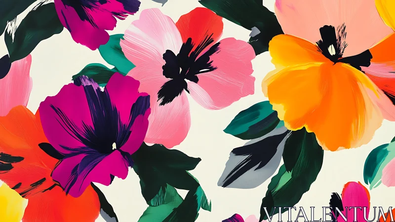 Contemporary Botanical Illustration with Gestural Brushwork