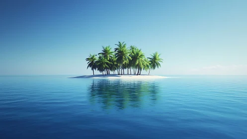 Solitary Paradise: Where Palm Dreams Meet Crystalline Waters