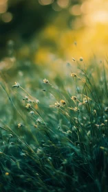 Backlit meadow grasses render shallow depth and bokeh field