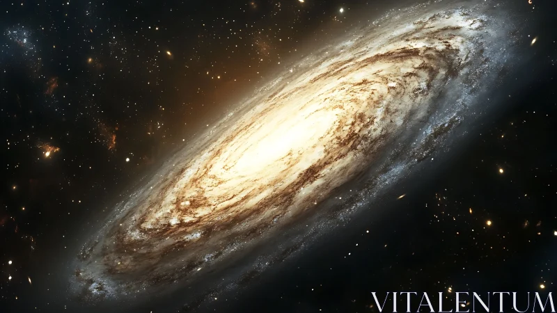Spiral galaxy rendered in luminous, high-contrast deep space