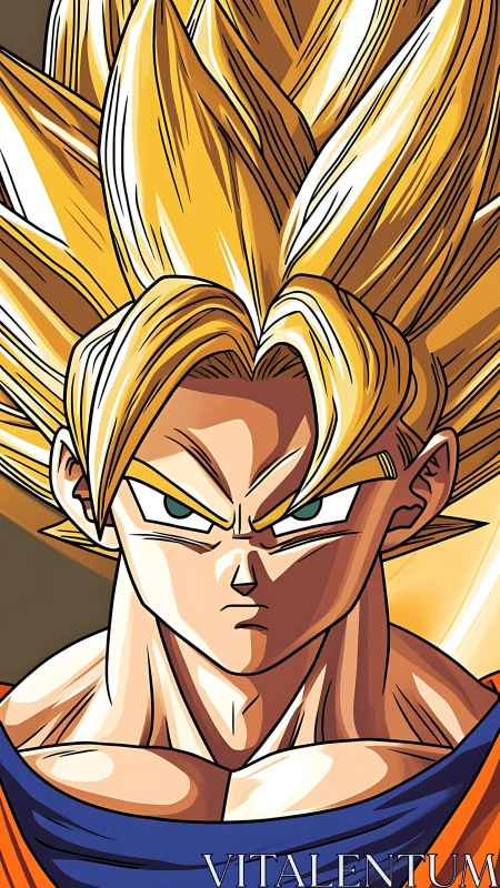 Golden energy flares as a focused warrior meets our stare