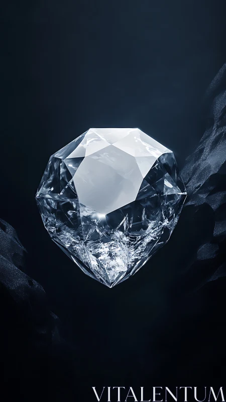 Quiet starlit diamond drifting in a deep midnight hush.