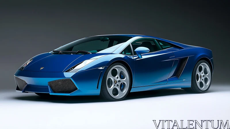 Azure supercar poised like liquid lightning on velvet asphalt.