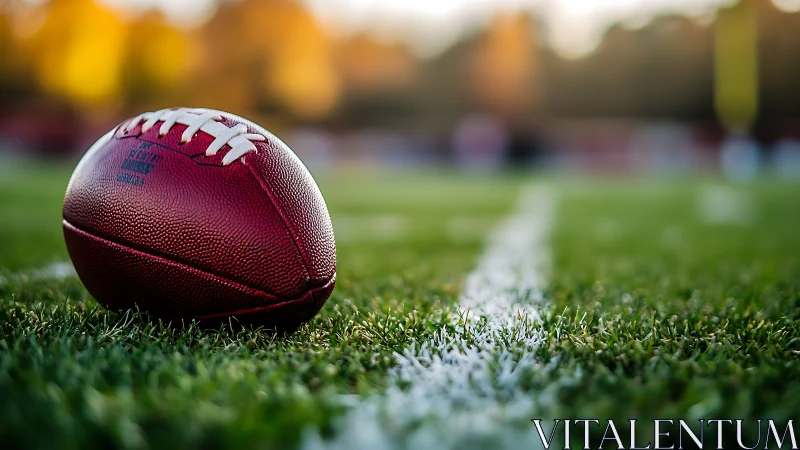 Game day begins as a lone football rests on fresh turf