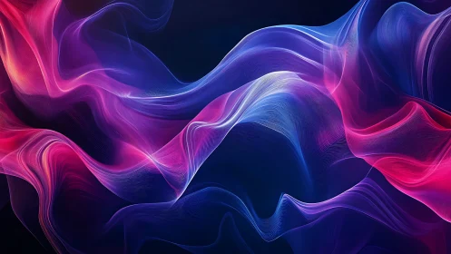 Spectral neon waveforms in layered translucent light ribbons