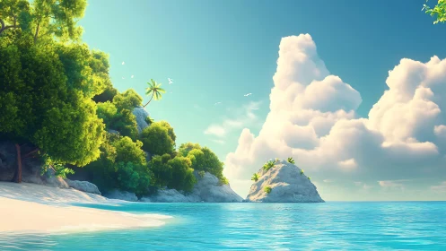 Paradise Island Awaits With Turquoise Seas