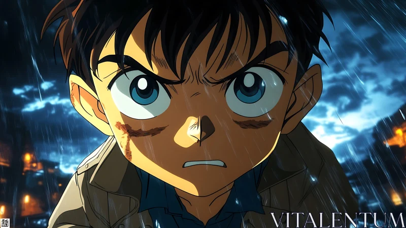 Stormy night determination shines in a brave young hero