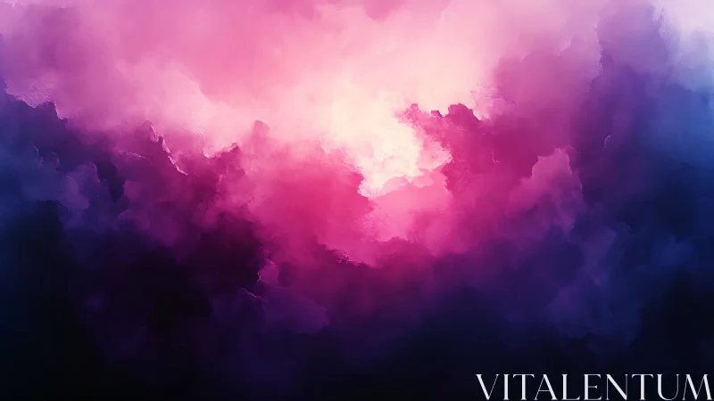 Luminous pink and purple nebula cloud abstract background.