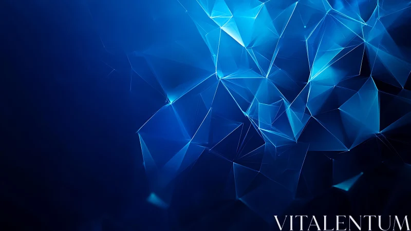 Abstract Blue Polygonal Geometric Background with Futuristic Style.