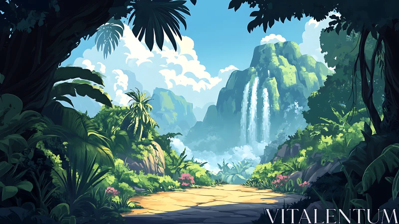 Verdant Canyon Gateway: Where Waterfalls Whisper Secrets.