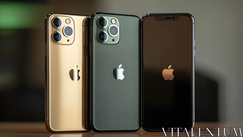 Sleek iPhones stand together, highlighting stylish modern design