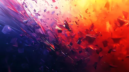 Refracted crystalline shards traverse a high contrast spectral gradient