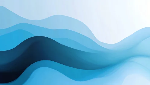 Layered blue wave abstraction with smooth flowing curves.