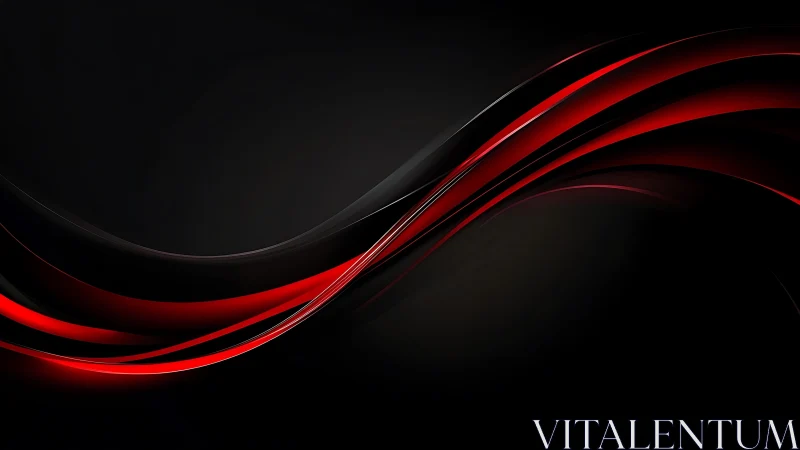 Elegant black background with dynamic red wave abstract design.