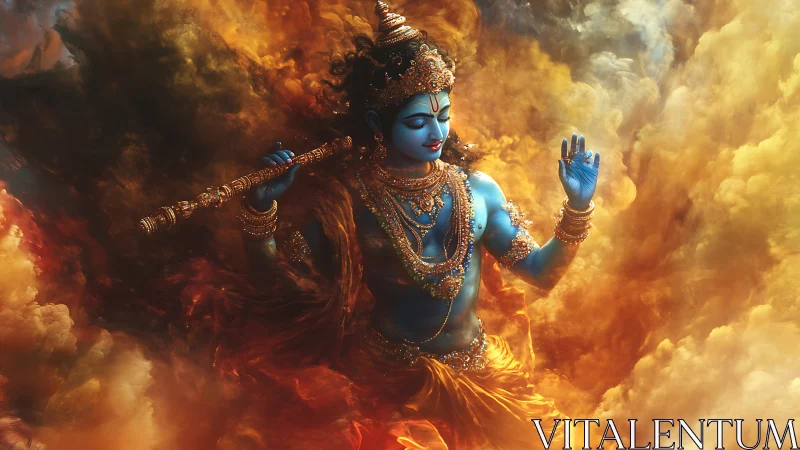 Chromatic deity study in volumetric nebular diffusion field.